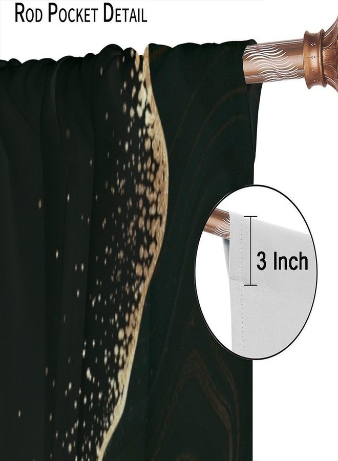 AAVEUP Marble Curtains for Bedroom,Modern Luxury Abstract Black Gold Ripple Art Window Drapes for Boys Girls Living Room Nursery Bathroom Kitchen 42x45in - Image 4